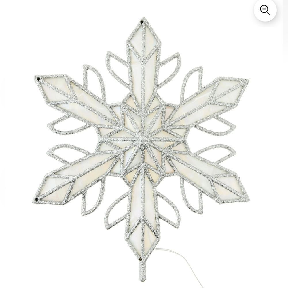 LED Snowflake Christmas Tree Topper, Silver, 15.75", by Holiday Time, New